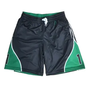 wholesale custom sublimation printed polyester mesh reversible casual basketball shorts