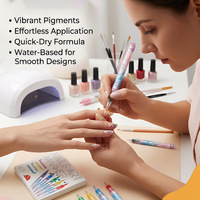 Ensemble de 18 marqueurs pour nail art, pointe extra fine de 0,5 mm, à base d'eau, séchage rapide, stylos de peinture pour ongles DIY