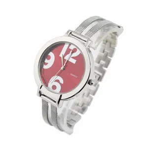 Stylish Stainless Steel Strap Hand Clock Watches for Girls Luxury Women Customised Crystal Round Analog ALLOY, Silver Alloy Case