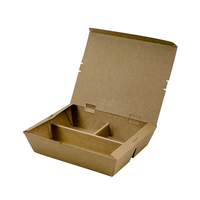 Boîtes à fentes rectangulaires en papier kraft brun biodégradable et écologique, personnalisables, jetables, épaisseur 4 mm, pour sushis et bento, adaptées aux aliments