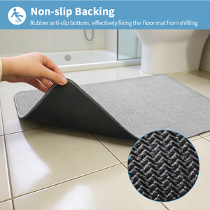Tapis de salle de bain ultra fins sur mesure en gros, absorbants, séchage rapide, avec dos en caoutchouc - Product Image 3