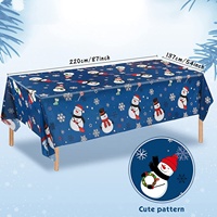 Schneemann Weihnachts feier Tischdecke Dekorationen Schneeflocken Kunststoff Tischdecke Winter Weihnachten Tischdecke für Weihnachts ferien