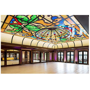Éclairage de plafond <span class=keywords><strong>en</strong></span> <span class=keywords><strong>d</strong></span>ôme vitrail de salle de bal Panneaux de toit <span class=keywords><strong>en</strong></span> <span class=keywords><strong>d</strong></span>ôme <span class=keywords><strong>en</strong></span> verre teinté Tiffany Plafond <span class=keywords><strong>en</strong></span> verre de construction artistique fait à la <span class=keywords><strong>main</strong></span> - Product Image 1