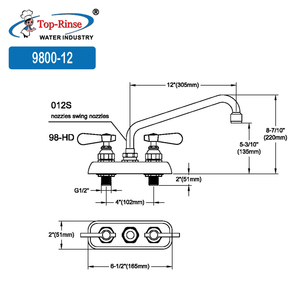 <span class=keywords><strong>Mitigeur</strong></span> de cuisine monté sur le pont, robinet à Double panneau de travail avec sièges amovibles inclus Valve de contrôle, 9800 G1/2 pouces - Product Image 2
