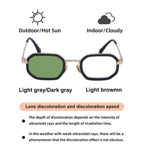 Lunettes <span class=keywords><strong>de</strong></span> soleil photochromiques anti-lumière bleue UV400 rectangulaires personnalisées avec logo <span class=keywords><strong>de</strong></span> designer Partagas Fashion Fancy pour hommes - Product Image 6