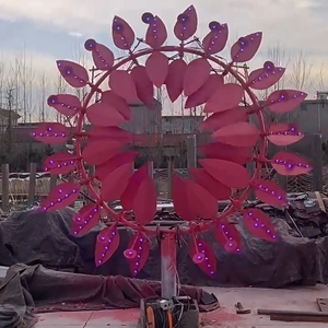 Escultura de energía cinética de metal con forma de flor, escultura electro cinética, Arte con <span class=keywords><strong>motor</strong></span> - Product Image 3