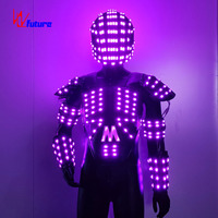 Костюм робота в стиле киберпанк со светодиодами RGB для сценических выступлений, концертов, фестивалей, ночных клубов, вечеринок и шоу