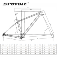 Cadre de VTT en carbone Spcycle M038-SL T1100 29er super léger 850g, peinture personnalisée, cadre de VTT en carbone BSA Hardtail 29