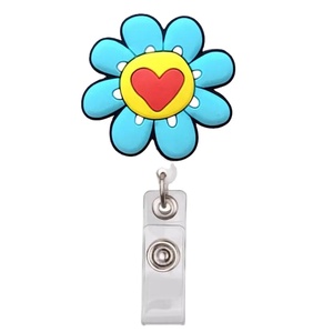 <span class=keywords><strong>Porte</strong></span>-badge rétractable en métal argenté pour infirmières et médecins, avec clip, <span class=keywords><strong>porte</strong></span>-clés, motifs sourire, fleurs, fruits, étudiants, arc-en-ciel, <span class=keywords><strong>porte</strong></span>-carte nominative - Product Image 2