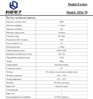 JZQ-70 Excitador Modal de 700N, Mesa Vibratoria Pequeña para Pruebas de Vibración Ambiental y Fatiga