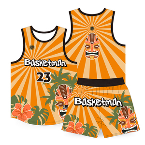Family Set Tiki Custom Kids Basketball Jersey Tropical Sublimated Team Uniforms for Youth Camp Family Matching 1 Set MOQ - Product Image 2