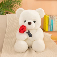Schattige romantische roosbloem beer knuffel pluche huisdecoratie knuffelbeer speelgoed voor meisjes Valentijnsdag cadeaus