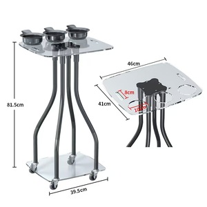 Luxury-lite acrylic hair salon color bowl tray stand salon <b>tool</b> cart with colored bowls beauty cart - Product Image 5