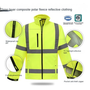 Xuyên biên giới mùa đông ấm áp tổng hợp lông cừu phản quang áo khoác không thấm nước lạnh cảnh báo làm việc Coverall với tính năng phản chiếu - Product Image 3