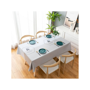 Personalized Tasselled Half White Reusable 100% Cotton Embroidered White <b>6ft</b> Tablecloth for Casual Dining Quick Dry Features - Product Image 2