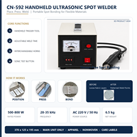 Máquina de Soldadura por Puntos Ultrasónica Portátil CNCO con Gatillo Manual y Bocinas Intercambiables para el Procesamiento de Etiquetas Textiles