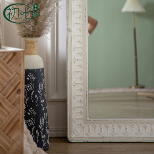 French Country Floor Mirror Oval <b>Metal</b> <b>Frame</b> Home Use Full Length Mirror - Product Image 2