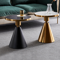 Table basse ronde de grande qualité, ensemble de meuble moderne en acier inoxydable, table de thé blanche, de très bonne qualité