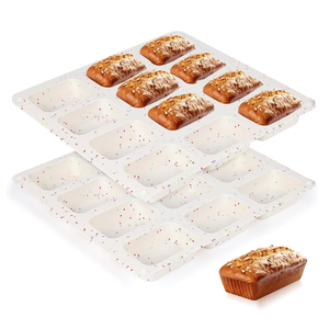 MUYULINS factory can customize 12-cup LFGB platinum-grade non-stick BPA-free silicone brownie cupcake tray muffin <b>cake</b> <b>tin</b> - Product Image 1