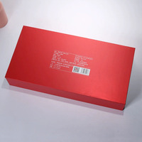 Cajas de Embalaje Magnéticas Rígidas Rojas Personalizadas para Té Chino, Whisky y Bebidas Energéticas, Caja de Regalo con Revestimiento de Cartón Gris Reciclable