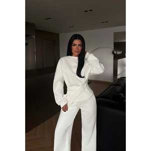 Chándal con Capucha Blanco, Cómodo, Transpirable, Ropa Deportiva Informal para Correr en Invierno, Talla Grande, Estampado por Sublimación con Logotipo - Product Image 3