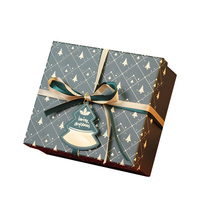 Ensemble cadeau vert recyclable élégant avec sac en papier à lamination brillante et revêtement UV pour homme et femme, boîte cadeau de Noël pour la veille de Noël