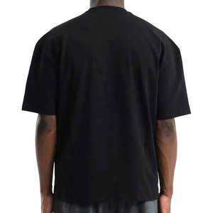 เสื้อยืดดีไซน์เนอร์ 100% ผ้าฝ้าย เสื้อยืดลำลองทรงหลวมไหล่ตก สำหรับผู้ชาย เสื้อยืดทรงครอป ทรงบ็อกซี่ เรียบง่าย สีพื้น - Product Image 2