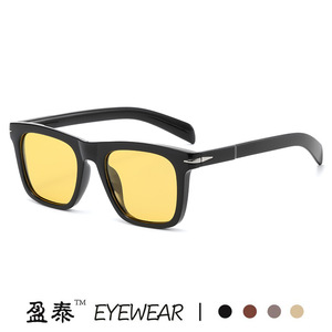 Gafas de Sol Cuadradas Yingtai, Montura de PC Marrón, Lentes TAC UV400, Gafas de Sol de Moda para Hombre - Product Image 5