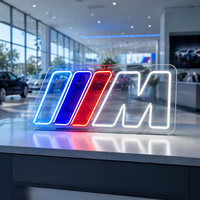 Lampu Neon Kustom Logo Merek Mobil Portabel Bertenaga USB Lampu Neon Tipis Ringan untuk Hiasan Pajangan Salon Mobil Dalam Ruangan