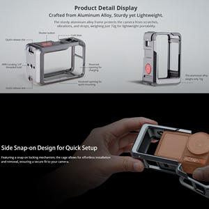 <span class=keywords><strong>Carcasa</strong></span> de Aluminio para <span class=keywords><strong>DJI</strong></span> <span class=keywords><strong>Osmo</strong></span> <span class=keywords><strong>Action</strong></span> 5 Pro <span class=keywords><strong>Action</strong></span> 4, Protección Antirrayaduras, <span class=keywords><strong>Carcasa</strong></span> Rígida con Rosca de 1/4 de Pulgada - Product Image 5