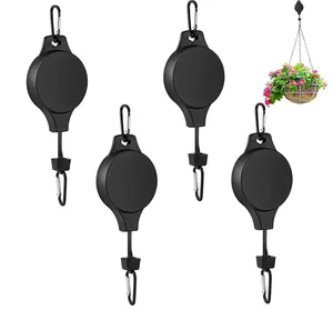 Bath Hooks for Shower Plant Pulley Retractable Hanger Hanging