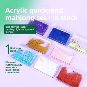 Acrylic Transparent Double-Sided Colorful Laser-Cut Mahjong Brick Stock Custom Logo Business <strong>Gift</strong> - Product Image 2