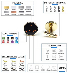 Set di <span class=keywords><strong>Gemelli</strong></span> da Polso di Lusso <span class=keywords><strong>con</strong></span> Logo Personalizzato e Fermacravatta per Uomo - Product Image 6