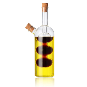 Distributeur de borosilicate 2 <span class=keywords><strong>en</strong></span> 1 <span class=keywords><strong>pour</strong></span> huile et vinaigre soufflé à la main Bouteille de cruet avec <span class=keywords><strong>bouchon</strong></span> <span class=keywords><strong>en</strong></span> liège - Product Image 3