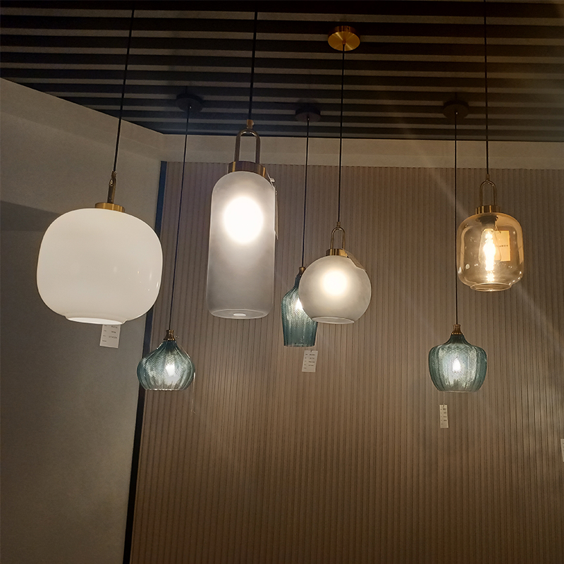 Nordic Glass Ball Hanging Lamp Modern Restaurant Kitchen Led Pendant Light
