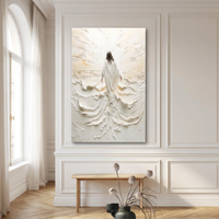 Peinture religieuse de Jésus faite à la main sur toile, art spirituel moderne texturé, cadeau chrétien pour la décoration de la maison ou de l'église