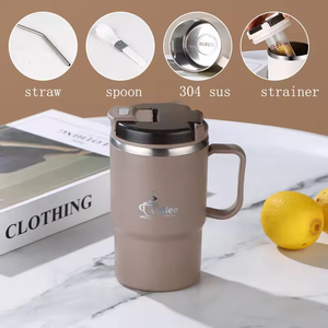 Portable 18oz Double Wall Vacuum <b>Insulated</b> Stainless Steel Tumbler Eco-Friendly Camping Coffee <b>Mug</b> for Straw Lid Spoon 6-12 - Product Image 2