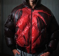 Veste à capuche matelassée vintage à changement de couleur, logo personnalisé, thermochromique, veste en duvet à changement de couleur