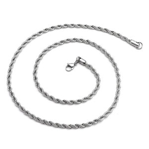 Collar de Acero Inoxidable 316L Antideslustre, Chapado en Oro de 14k y 18k, Chapado en Plata de Ley, Cadena de Cuerda de 6 mm para Hombre y Mujer - Product Image 6