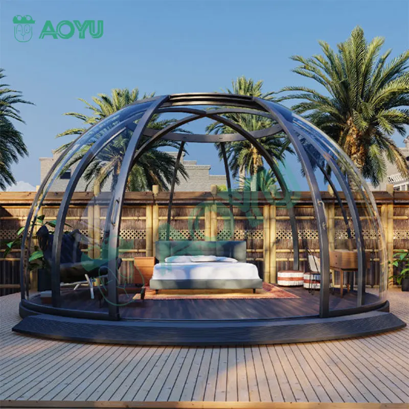 Prefab Polycarbonate Dome cấu trúc Modular nối vít sửa chữa bong bóng Dome phòng khách sạn lều