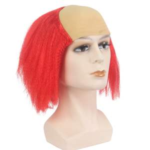 Anxin Nouveau Produit Perruques Cosplay Cheveux Synthétiques Courts Moelleux Rouge <span class=keywords><strong>Clown</strong></span> <span class=keywords><strong>Horreur</strong></span> Halloween pour Hommes Adultes - Product Image 2