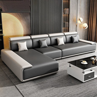 Ensemble de canapé et table basse en tissu technologique, style italien, luxe léger, moderne et minimaliste, pour salon (grande et petite pièce)