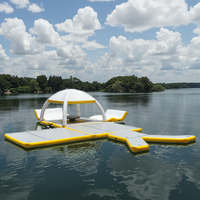 Plateforme aquatique gonflable, île flottante, tente de ponton, transat aquatique, équipement de loisirs aquatiques, bar de piscine gonflable, bateau de fête