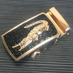 Оптовая продажа, кожаный ремень, Заводская внутренняя ширина 35 мм, цинковый сплав, 3D тисненый крокодил, животное, легкий зажим, автоматическая пряжка для ремня с логотипом - Product Image 1