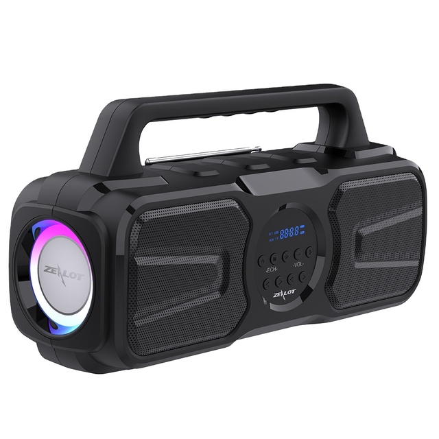 ZEALOT P2 40W FM Solar Outdoor Karaoke Speaker RGB LED Portable AUX Home KTV Speaker for Party Dance Music Indoor/Outdoor Use