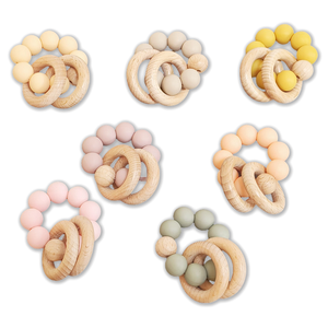 Jouet <span class=keywords><strong>de</strong></span> <span class=keywords><strong>dentition</strong></span> pour bébé, perles en silicone souple, bracelet <span class=keywords><strong>de</strong></span> <span class=keywords><strong>dentition</strong></span> sans BPA, <span class=keywords><strong>anneau</strong></span> <span class=keywords><strong>de</strong></span> <span class=keywords><strong>dentition</strong></span> rond en bois <span class=keywords><strong>de</strong></span> hêtre naturel pour nouveau-né - Product Image 3