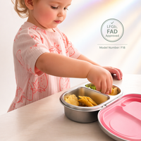 Vente flash - Boîte à goûter en acier inoxydable 304, anti-fuite, de qualité alimentaire, compatible micro-ondes, avec deux compartiments