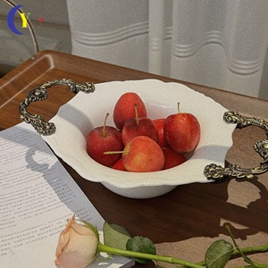 ชามเซรามิคลายโบราณหรูหราสำหรับใส่ผลไม้ ชามซุปสไตล์ตะวันตกสำหรับตกแต่งห้องนั่งเล่น ชามใส่ผลไม้อบแห้ง ชามอาหารค่ำ - Product Image 1