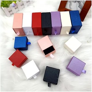 Custom Pink Sliding Drawer Jewelry <b>Box</b> for Necklace <b>Earring</b> and Ring Gift Packaging Premium Cardboard Jewelry <b>Box</b> Orange Accent - Product Image 5