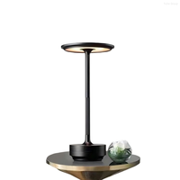 Lampe de bureau électrique moderne de luxe en aluminium, bouton poussoir, gradation progressive 3 couleurs, rechargeable sans fil, LED CRI 70, blanc, usage hôtelier
